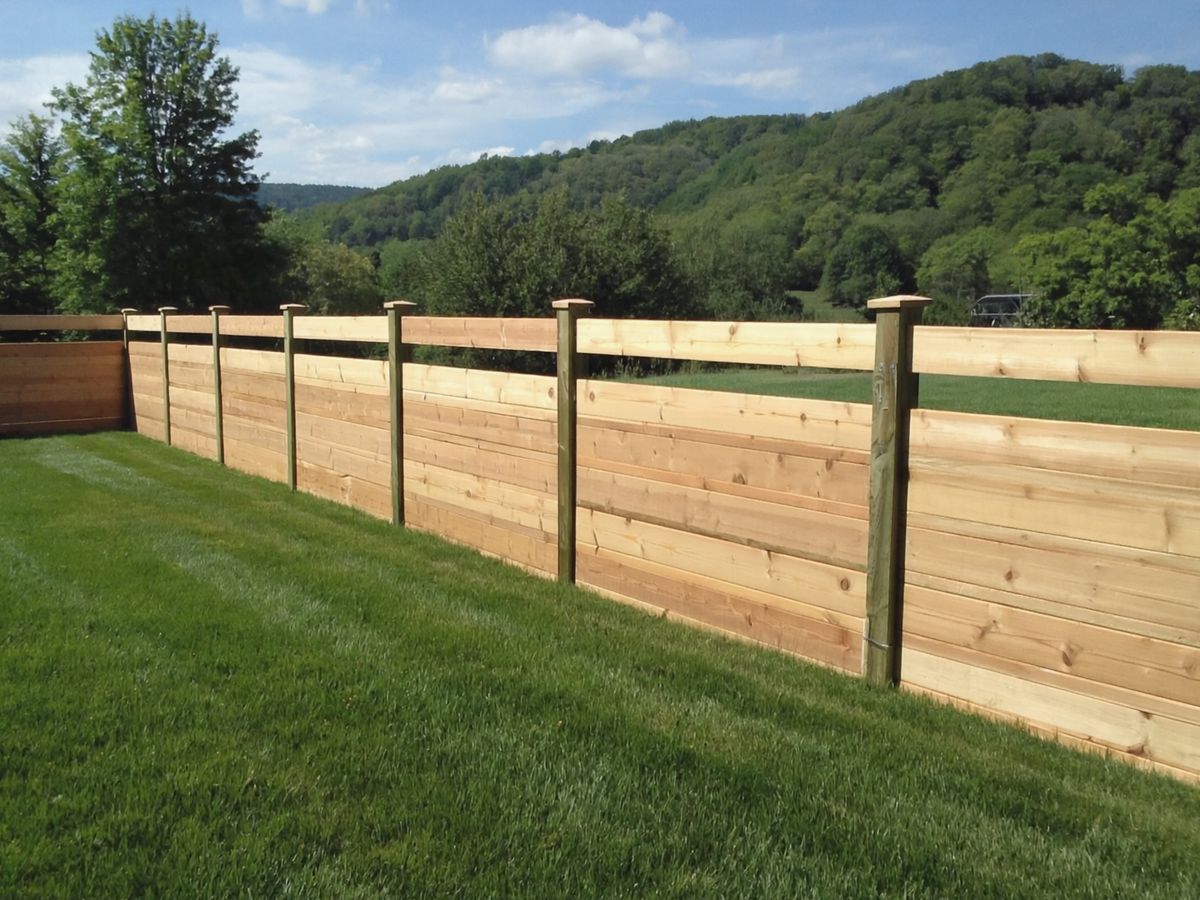 A new wood board fence