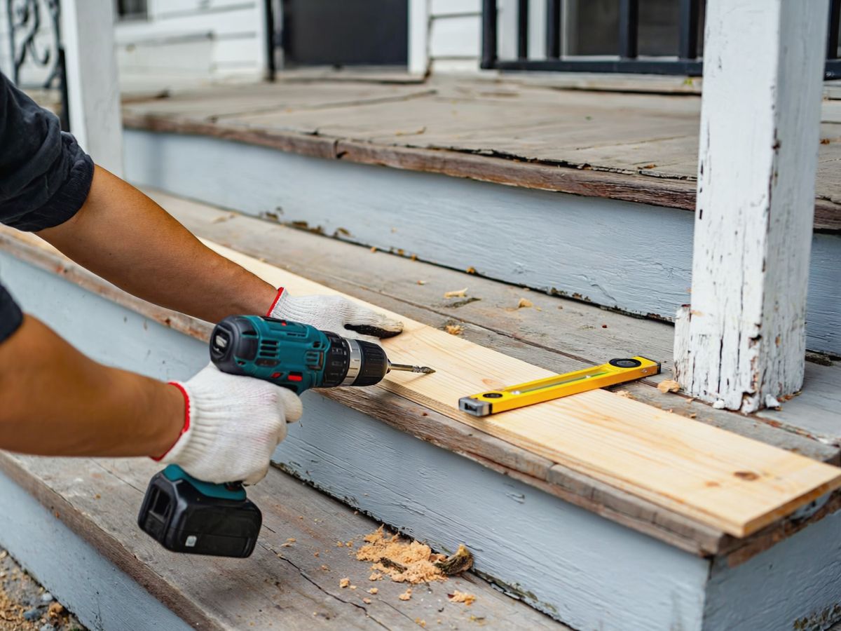 Replacing a porch step board